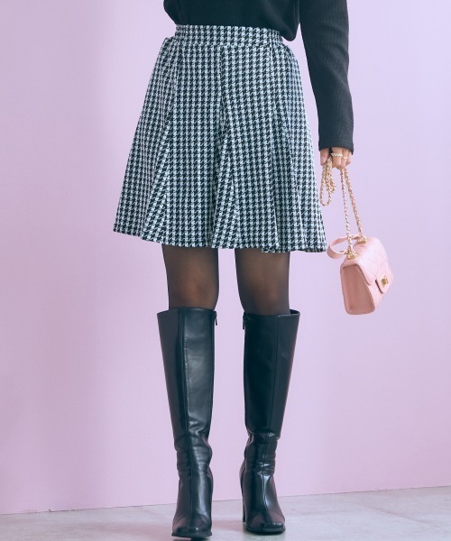 marun(マルン)の「<大きいサイズ>千鳥チェックジャガードスカート marun(スカート・レディース・ブラウン/ブラック・L/5L/4L/3L/LL)」の22枚目の写真