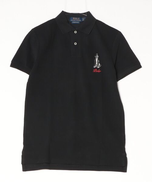 POLO RALPH LAUREN(ポロ ラルフ ローレン)の「カスタム スリム フィット ドッグエンブロイダリー ポロシャツ(ポロシャツ・メンズ・ブラック系1・S/XS/XL/L/M)」の3枚目の写真