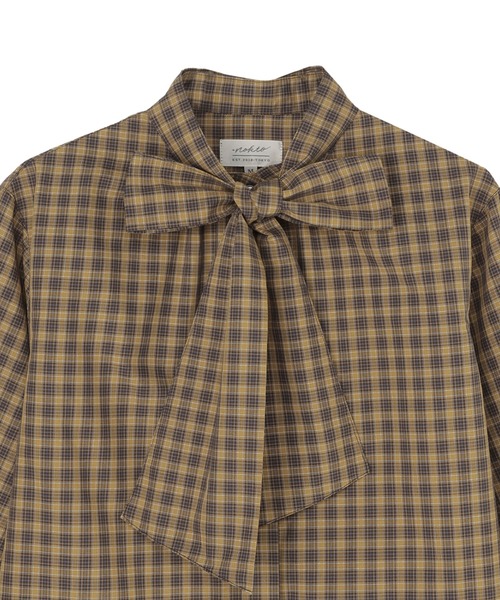 TOKYO SHIRTS(トウキョウシャツ)の「ブラウス チェックリボン ブラウス 長袖 レディースデザインシャツ(シャツ/ブラウス・レディース・ネイビー/ブラウン・M/L)」の5枚目の写真