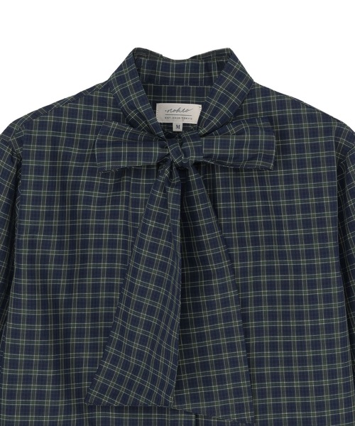 TOKYO SHIRTS(トウキョウシャツ)の「ブラウス チェックリボン ブラウス 長袖 レディースデザインシャツ(シャツ/ブラウス・レディース・ネイビー/ブラウン・M/L)」の11枚目の写真