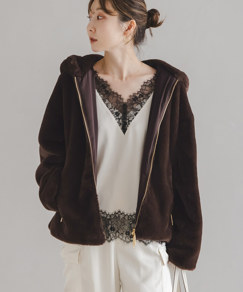 Noble（ノーブル）の「《WEB・一部店舗限定追加2》TATRAS/タトラス YUMOLA(ユモラ)（ブルゾン・レディース・チョコ/ライトグレー・SMALL/X-SMALL）」の3枚目の写真