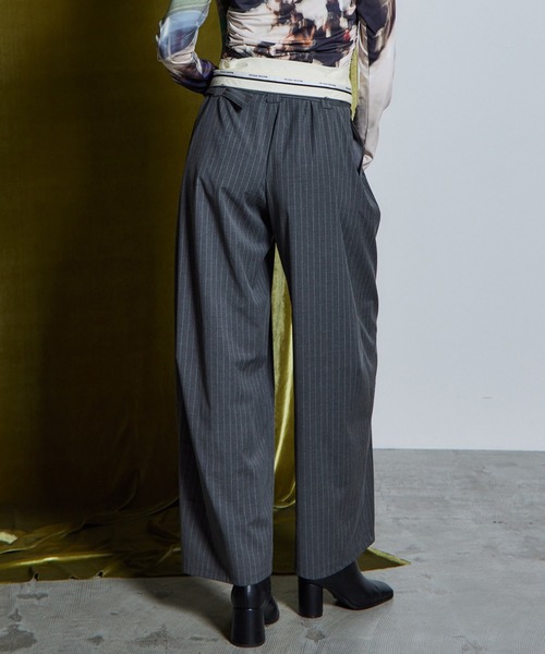 MAISON SPECIAL(メゾンスペシャル)の「【26WINTER PRE-ORDER】Double Waist Pants/ダブルウエストパンツ(その他パンツ・レディース・ネイビー/グレー・38/36)」の3枚目の写真
