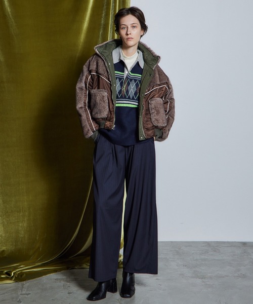 MAISON SPECIAL(メゾンスペシャル)の「【26WINTER PRE-ORDER】Double Waist Pants/ダブルウエストパンツ(その他パンツ・レディース・ネイビー/グレー・38/36)」の10枚目の写真
