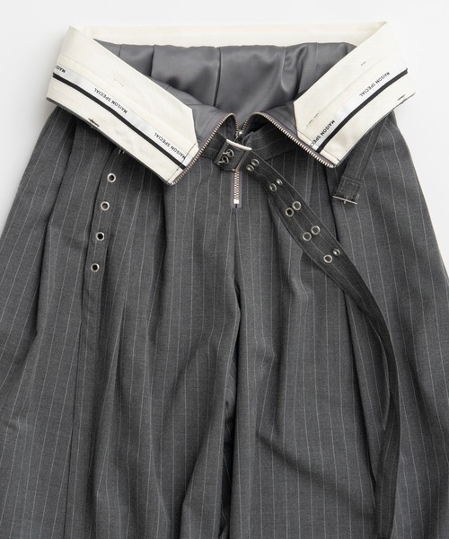 MAISON SPECIAL(メゾンスペシャル)の「【26WINTER PRE-ORDER】Double Waist Pants/ダブルウエストパンツ(その他パンツ・レディース・ネイビー/グレー・38/36)」の20枚目の写真