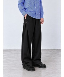 2段階シルエット ワイド バルーン スラックス ジャージパンツ 裾ドローコード付き OXA
