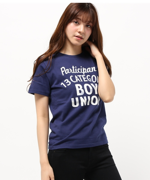 BEAMS BOY（ビームスボーイ）の「BEAMS BOY / カレッジプリント Tシャツ 16SS（Tシャツ/カットソー・レディース・ホワイト/グレー/ネイビー・ONE SIZE）」の3枚目の写真