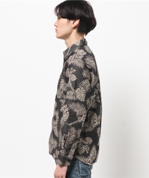 HYSTERIC GLAMOUR（ヒステリックグラマー）の「TROPIC GUITAR総柄 長袖ワークSH（シャツ/ブラウス・メンズ・ブルー系その他/ブラック系その他・SMALL/LARGE/MEDIUM）」の7枚目の写真