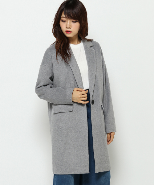 VENCEEXCHANGE（ヴァンスエクスチェンジ）の「Ｆウールシャギーチェスターコート（チェスターコート・レディース・チャコールグレー/ライトグレー/ブラック・LARGE/MEDIUM）」の3枚目の写真