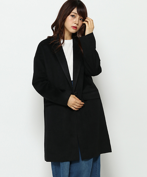 VENCEEXCHANGE（ヴァンスエクスチェンジ）の「Ｆウールシャギーチェスターコート（チェスターコート・レディース・チャコールグレー/ライトグレー/ブラック・LARGE/MEDIUM）」の2枚目の写真