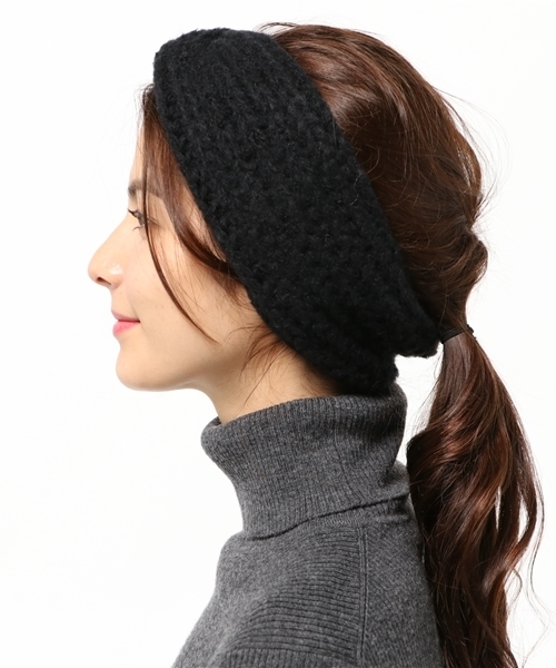 ASZAKKA（アザッカ）の「ニットリブヘアバンド（ヘアバンド・レディース・ブラック/グレー・FREE）」の3枚目の写真