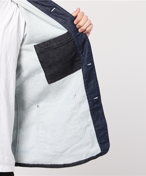 Denime（ドゥニーム）の「【Denime×真柄尚武】COVER ALL WW2/カバーオール（デニムジャケット・メンズ・インディゴブルー・MEDIUM/LARGE/SMALL）」の8枚目の写真