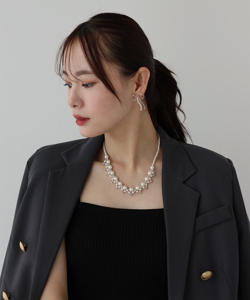 BLUEEAST(ブルーイースト)の「パール&ビジューネックレス(ネックレス・レディース・シルバー/ゴールド・FREE)」の9枚目の写真