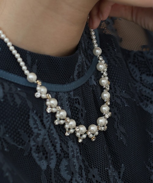 BLUEEAST(ブルーイースト)の「パール&ビジューネックレス(ネックレス・レディース・シルバー/ゴールド・FREE)」の11枚目の写真