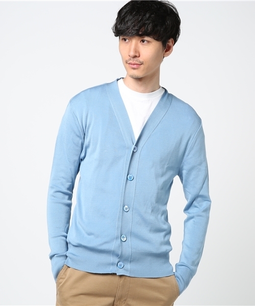 Letroyes(ルトロワ)の「Letroyes Vネックカーディガン(カーディガン/ボレロ・メンズ・ブラック/アイボリー/グレー/ブルー・LARGE/SMALL/MEDIUM)」の4枚目の写真