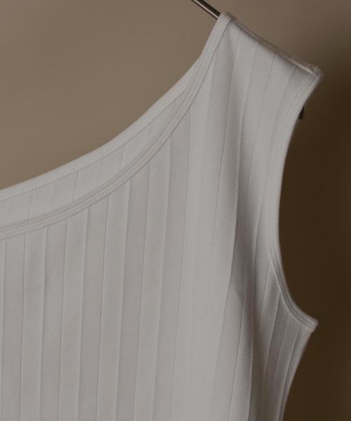 Healthknit（ヘルスニット）の「Healthknit:ハリヌキワンショルダー（タンクトップ・レディース・ブラック/ホワイト/ブラウン・ONE SIZE）」の7枚目の写真