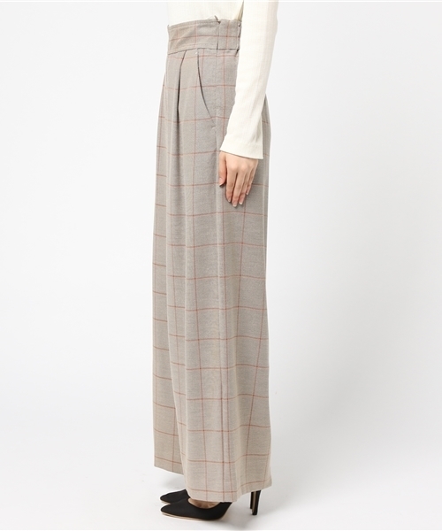 Khaju（カージュ）の「Khaju:グレンチェックワイドパンツ（その他パンツ・レディース・バーガンディー/ベージュ・ONE SIZE）」の10枚目の写真