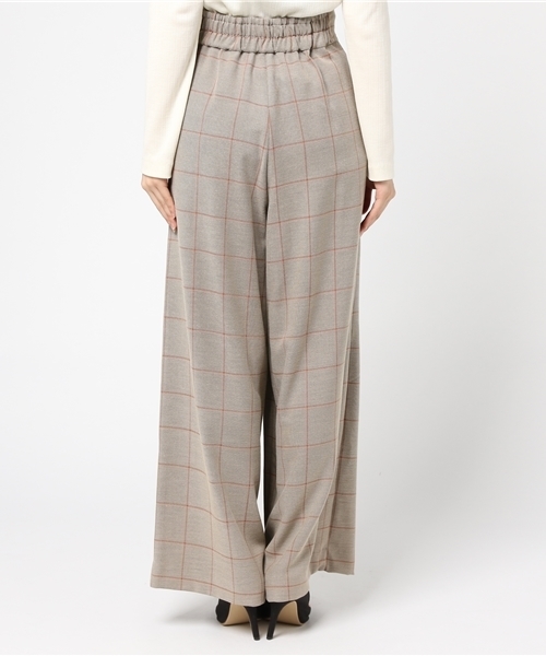 Khaju（カージュ）の「Khaju:グレンチェックワイドパンツ（その他パンツ・レディース・バーガンディー/ベージュ・ONE SIZE）」の11枚目の写真