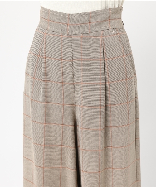 Khaju（カージュ）の「Khaju:グレンチェックワイドパンツ（その他パンツ・レディース・バーガンディー/ベージュ・ONE SIZE）」の3枚目の写真