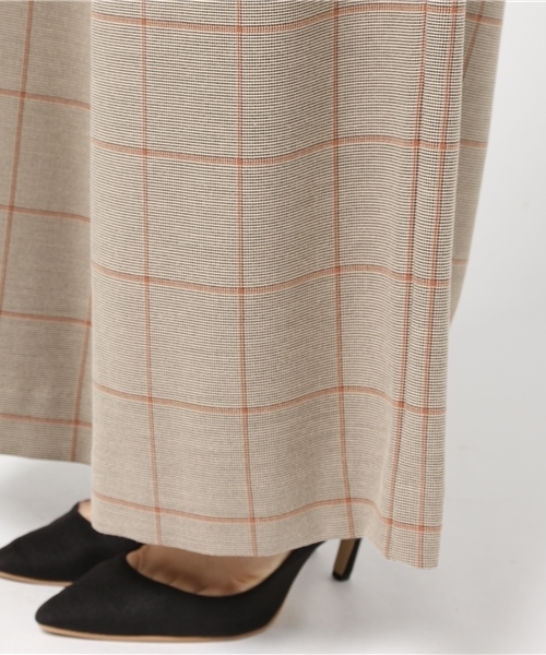 Khaju（カージュ）の「Khaju:グレンチェックワイドパンツ（その他パンツ・レディース・バーガンディー/ベージュ・ONE SIZE）」の6枚目の写真
