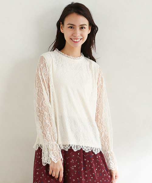 Honeys（ハニーズ）の「ハイネックプルオーバー（Tシャツ/カットソー・レディース・ブラック/アイボリー/オフホワイト・L/M）」の12枚目の写真