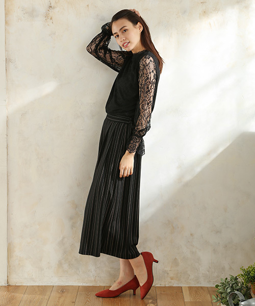 Honeys（ハニーズ）の「ハイネックプルオーバー（Tシャツ/カットソー・レディース・ブラック/アイボリー/オフホワイト・L/M）」の16枚目の写真