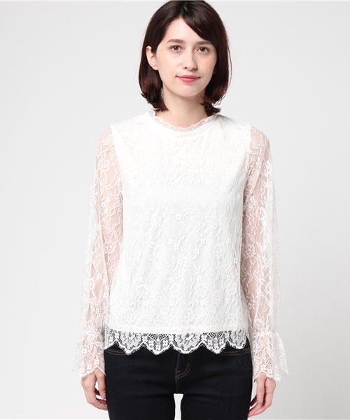 Honeys（ハニーズ）の「ハイネックプルオーバー（Tシャツ/カットソー・レディース・ブラック/アイボリー/オフホワイト・L/M）」の4枚目の写真