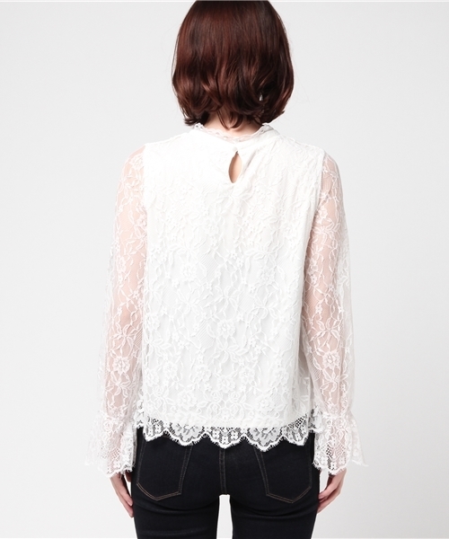 Honeys（ハニーズ）の「ハイネックプルオーバー（Tシャツ/カットソー・レディース・ブラック/アイボリー/オフホワイト・L/M）」の6枚目の写真