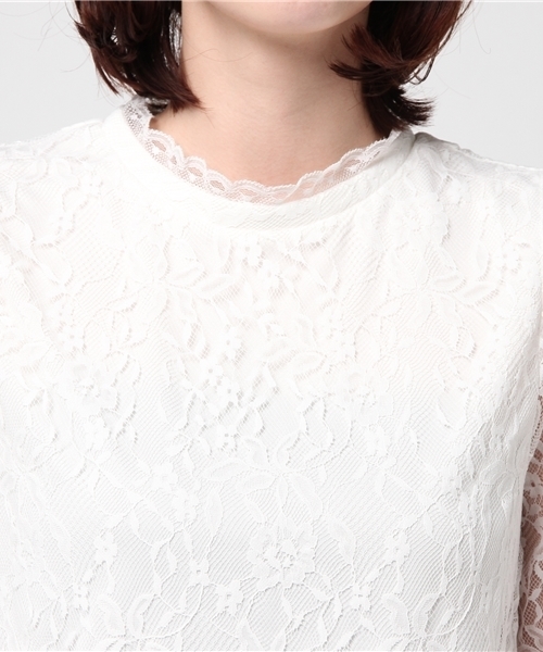 Honeys（ハニーズ）の「ハイネックプルオーバー（Tシャツ/カットソー・レディース・ブラック/アイボリー/オフホワイト・L/M）」の7枚目の写真