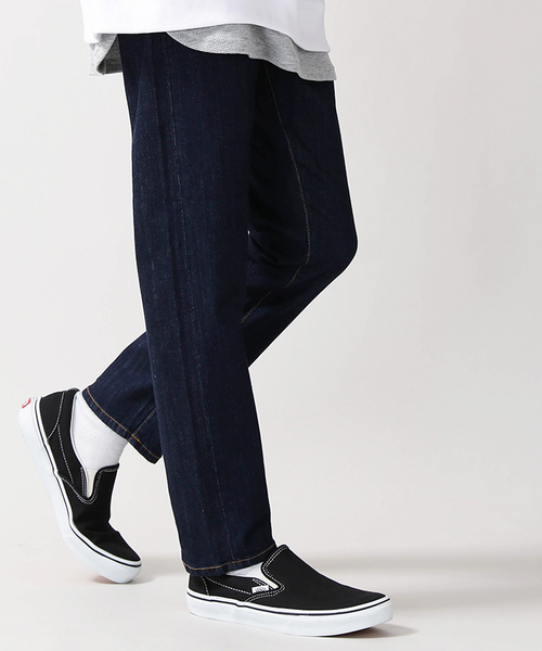 WEGO(ウィゴー)の「WEGO/ストレッチテーパードデニムパンツ(デニムパンツ・メンズ・ブラック/ダークインディゴブルー/ライトインディゴブルー・SMALL/MEDIUM/LARGE/X-LARGE)」の2枚目の写真