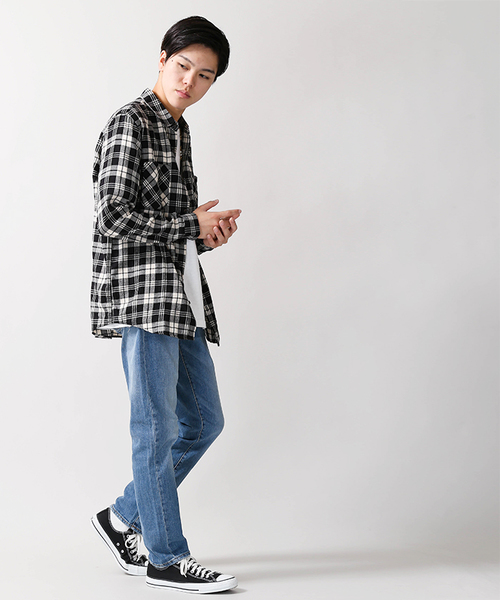 WEGO(ウィゴー)の「WEGO/ストレッチテーパードデニムパンツ(デニムパンツ・メンズ・ブラック/ダークインディゴブルー/ライトインディゴブルー・SMALL/MEDIUM/LARGE/X-LARGE)」の14枚目の写真