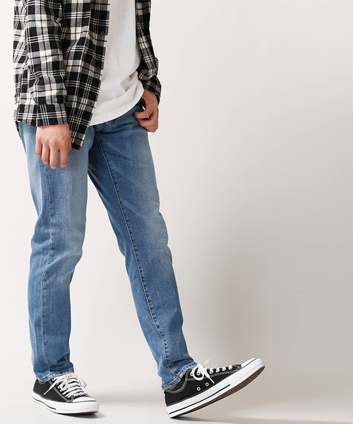 WEGO(ウィゴー)の「WEGO/ストレッチテーパードデニムパンツ(デニムパンツ・メンズ・ブラック/ダークインディゴブルー/ライトインディゴブルー・SMALL/MEDIUM/LARGE/X-LARGE)」の15枚目の写真