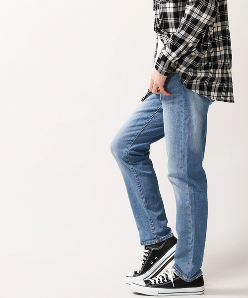 WEGO(ウィゴー)の「WEGO/ストレッチテーパードデニムパンツ(デニムパンツ・メンズ・ブラック/ダークインディゴブルー/ライトインディゴブルー・SMALL/MEDIUM/LARGE/X-LARGE)」の16枚目の写真