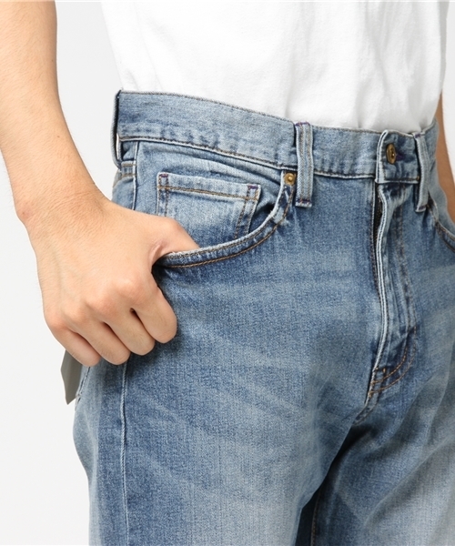 WEGO(ウィゴー)の「WEGO/ストレッチテーパードデニムパンツ(デニムパンツ・メンズ・ブラック/ダークインディゴブルー/ライトインディゴブルー・SMALL/MEDIUM/LARGE/X-LARGE)」の5枚目の写真