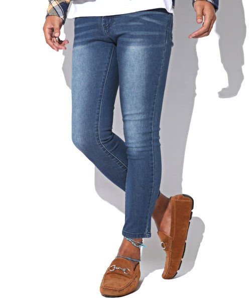 LUXSTYLE（ラグスタイル）の「スーパーストレッチスキニーデニムアンクルパンツ（デニムパンツ・メンズ・インディゴブルー/ダークグレー/ブラック系その他/ネイビー/ダークブルー/ブルー/ブラック/ライトブルー/ブルー系その他/サックスブルー/ホワイト/ブルー系その他2・XL/M/S/L/XXL）」の10枚目の写真