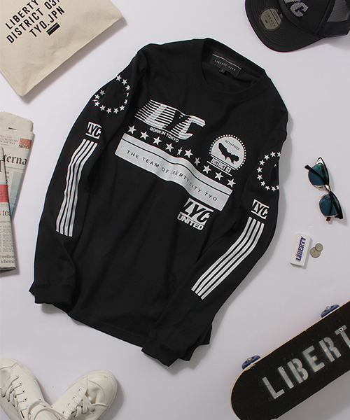LIBERTY CITY（リバティシティ）の「【LIBERTY CITY/リバティーシティ】 [TEAM LIBERTY CITY] ロングスリーブ Tシャツ（Tシャツ/カットソー・メンズ・ホワイト/ブラック/グレー・LARGE/MEDIUM/SMALL）」の3枚目の写真