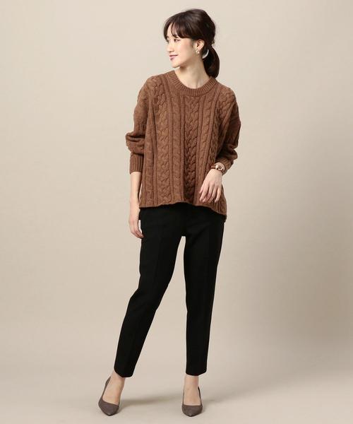 BEAUTY&YOUTH UNITED ARROWS（ビューティーアンドユースユナイテッドアローズ）の「BY TR9分丈トラウザー ◆（スラックス・レディース・ブラック/オフホワイト/その他1・LARGE/MEDIUM/SMALL）」の8枚目の写真