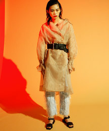 CRY. | The Petal　オーガンジートレンチコート with レザーベルト(トレンチコート)