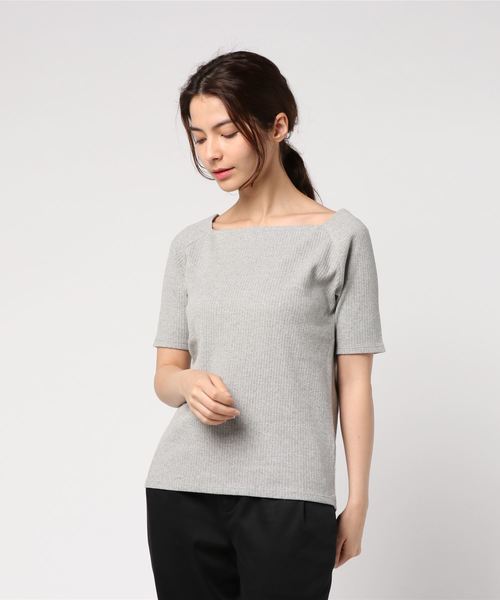 LOWRYS FARM（ローリーズファーム）の「リブスクエア／ＳＳ　784512 （Tシャツ/カットソー・レディース・グレー/オフホワイト/ホワイト×ブラック/レッド/ブラック/ブルー/ブラック系その他/ブルー系その他/オレンジ系その他・LARGE/MEDIUM）」の19枚目の写真