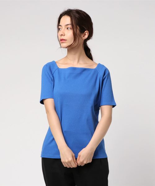 LOWRYS FARM（ローリーズファーム）の「リブスクエア／ＳＳ　784512 （Tシャツ/カットソー・レディース・グレー/オフホワイト/ホワイト×ブラック/レッド/ブラック/ブルー/ブラック系その他/ブルー系その他/オレンジ系その他・LARGE/MEDIUM）」の21枚目の写真