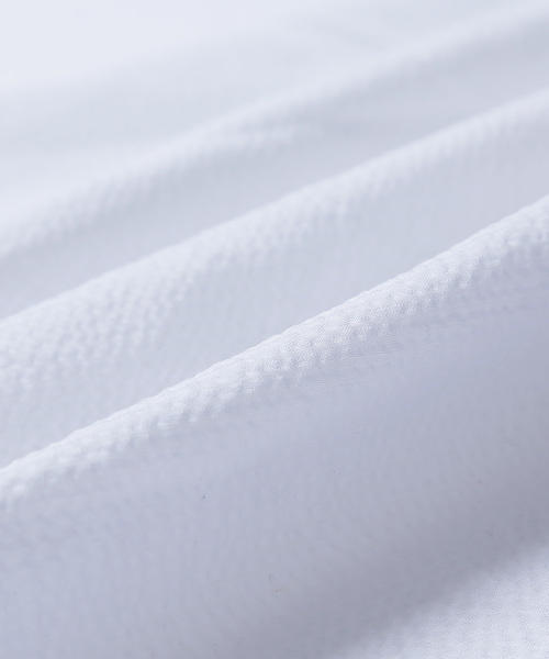 MONO-MART（モノマート）の「7分袖ストレッチシアサッカーシャツ(LINEN COTTON fabric)（シャツ/ブラウス・メンズ・ホワイト/ブラック/ネイビー/ストライプ・M/L）」の7枚目の写真