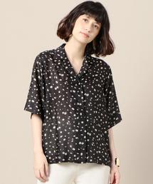 BEAUTY&YOUTH UNITED ARROWS | BY スカーフ＆フラワープリントオープンカラー5分袖ブラウス(シャツ/ブラウス)