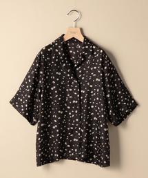 UNITED ARROWS BEAUTY & YOUTH / ユナイテッド アローズ ビューティ アンド ユース 1611-162-2014 スカーフプリントオープンカラー ブラウス 五分袖シャツ BEAUTY&YOUTH UNITED ARROWS（ビューティーアンドユース