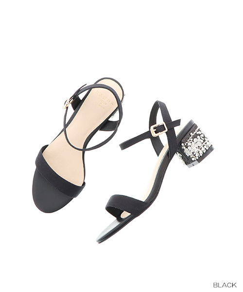 RANDA（ランダ）の「ヒールビジューサンダル（サンダル・レディース・ブラック/ベージュ/ブルー・LL/S/M/L）」の2枚目の写真