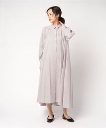 mizuiroind | ストライプフレアシャツワンピース(ワンピース)