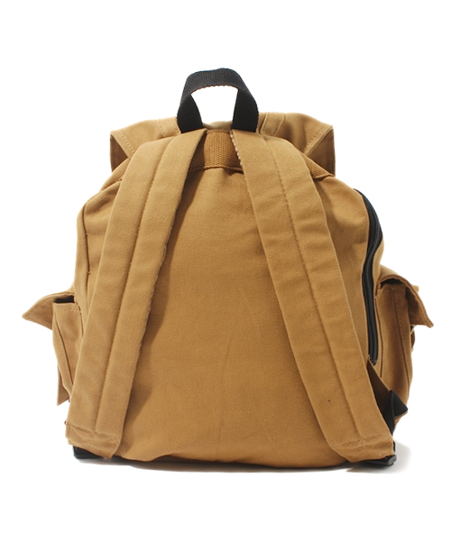 WEGO(ウィゴー)の「WEGO/キャンバスフラップリュック(バックパック/リュック・メンズ・ブラック/キャメル・FREE)」の5枚目の写真