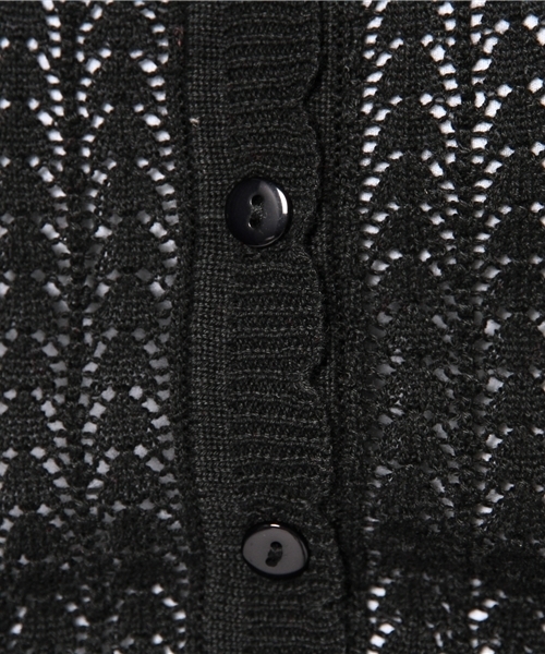 one after another NICE CLAUP（ワンアフターアナザーナイスクラップ）の「【ナイスクラップ】ｱｲﾚｯﾄｶｰﾃﾞｨｶﾞﾝ（カーディガン/ボレロ・レディース・オフホワイト/ナチュラル/ピンク系その他/パープル系その他/ブラック・FREE）」の10枚目の写真