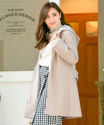 KOBE LETTUCE | フード付き2wayミディアム丈ノーカラーコート＊レディース/アウター[K792]神戸レタス(ダウンジャケット/コート)