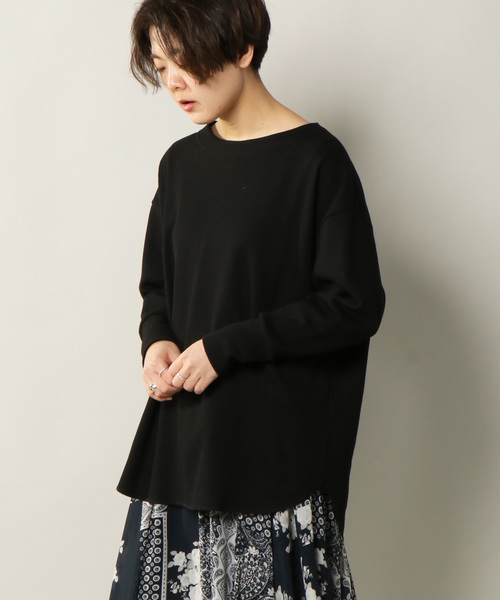 notch.（ノッチ）の「後ろホックルーズワッフルT（Tシャツ/カットソー・レディース・ブラック/ベージュ/オフホワイト・M）」の2枚目の写真