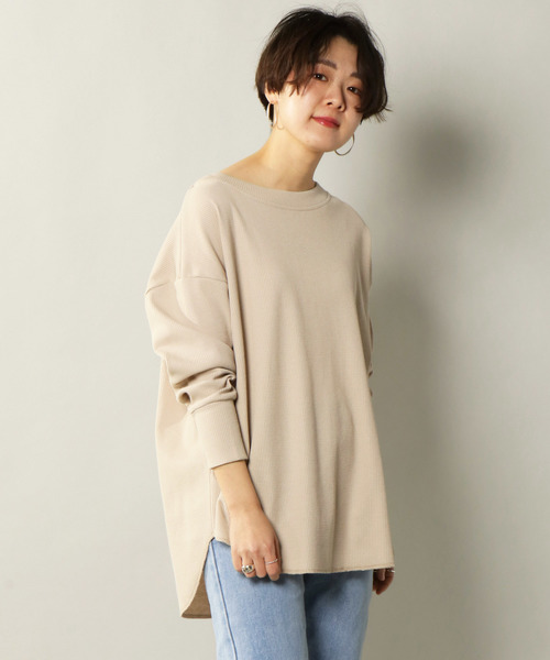 notch.（ノッチ）の「後ろホックルーズワッフルT（Tシャツ/カットソー・レディース・ブラック/ベージュ/オフホワイト・M）」の10枚目の写真