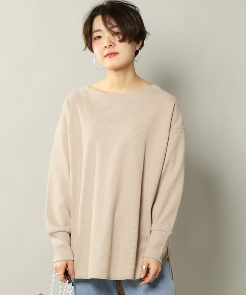 notch.（ノッチ）の「後ろホックルーズワッフルT（Tシャツ/カットソー・レディース・ブラック/ベージュ/オフホワイト・M）」の9枚目の写真